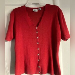 Hillard & Hanson Red Knit Sweater